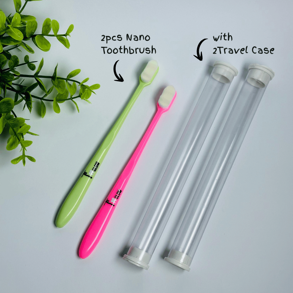 2 Pcs Nano Toothbrush with 2 Travel Case