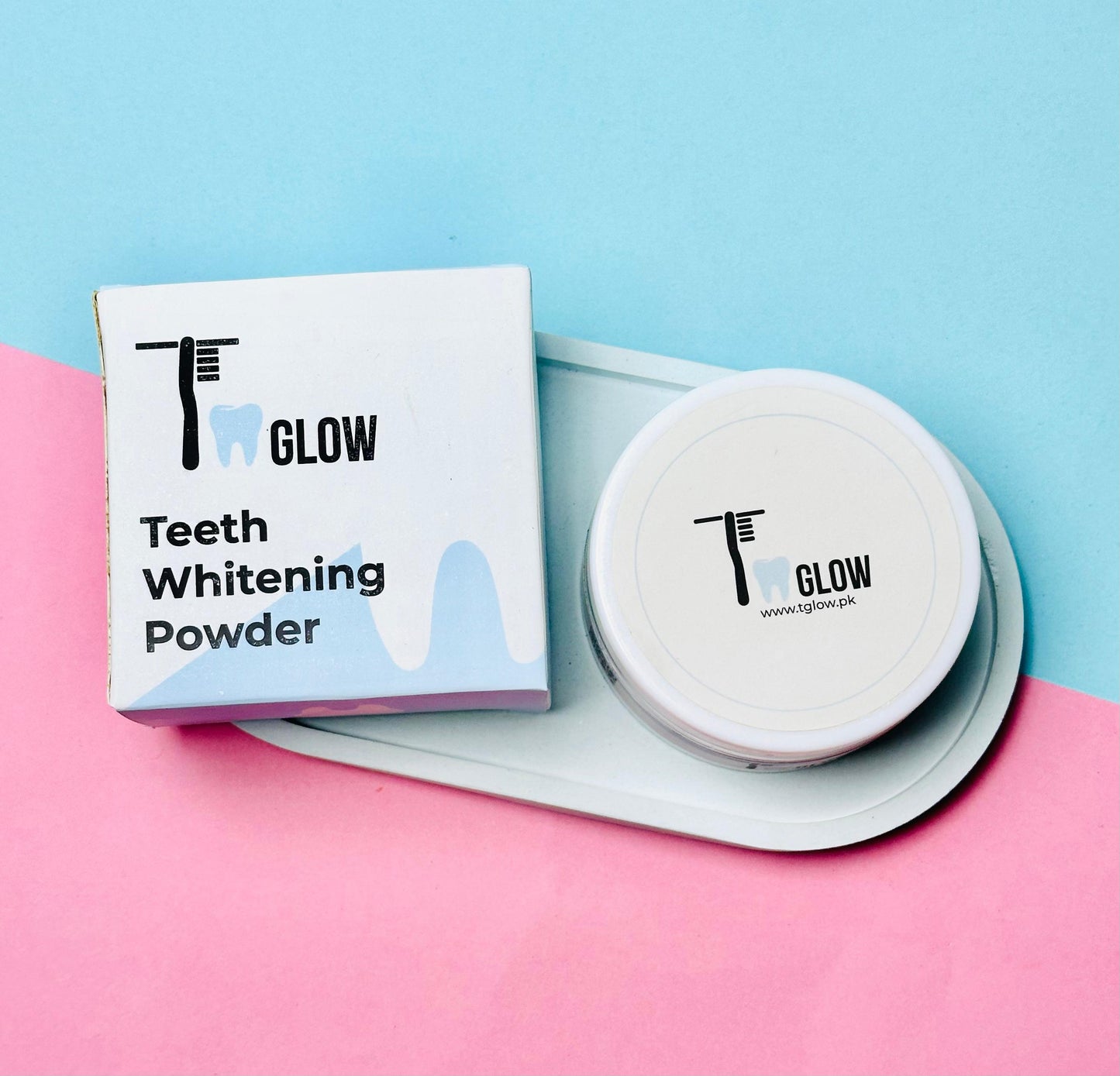 T Glow 1 Jar Teeth Whitening Powder + Free 1 Pcs Nano Brush!