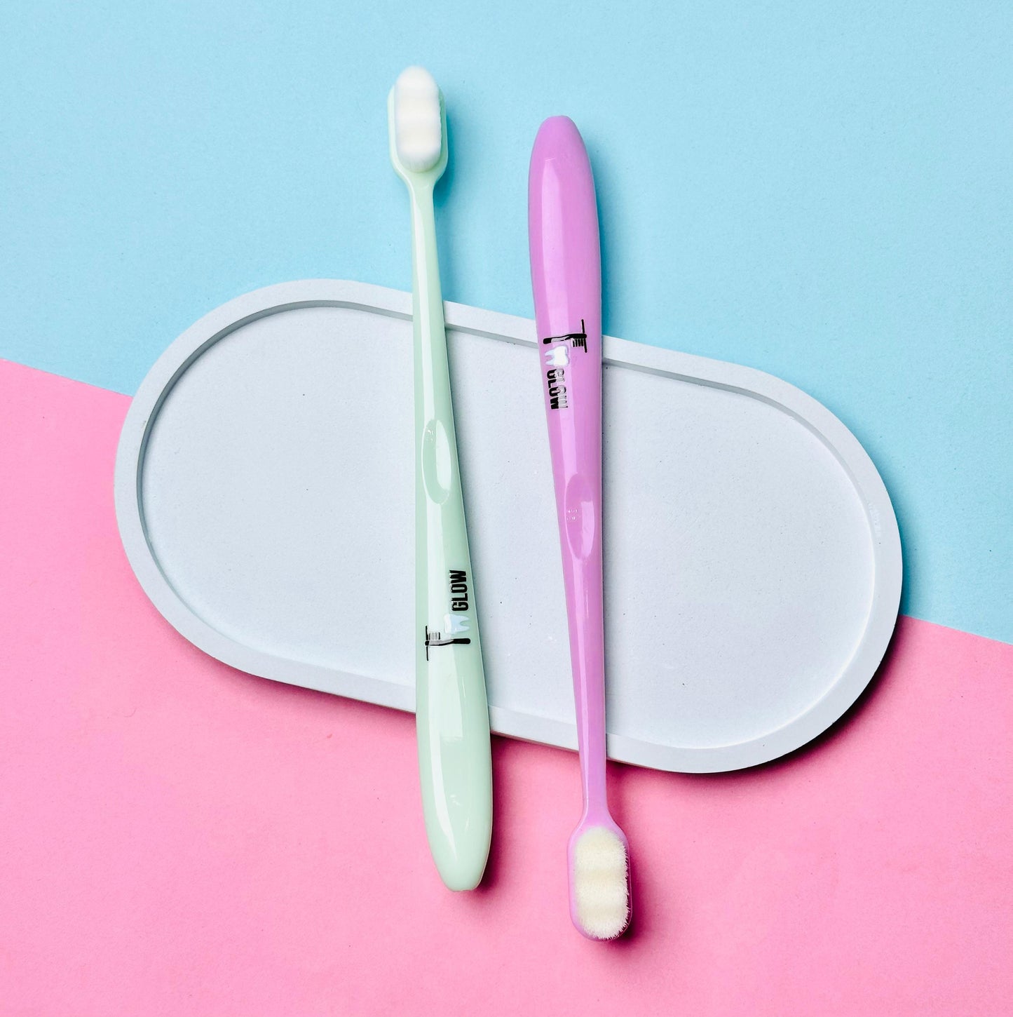 T Glow - 2 Pcs Nano Toothbrush Ultra 12000 Soft Bristles & Travel Case