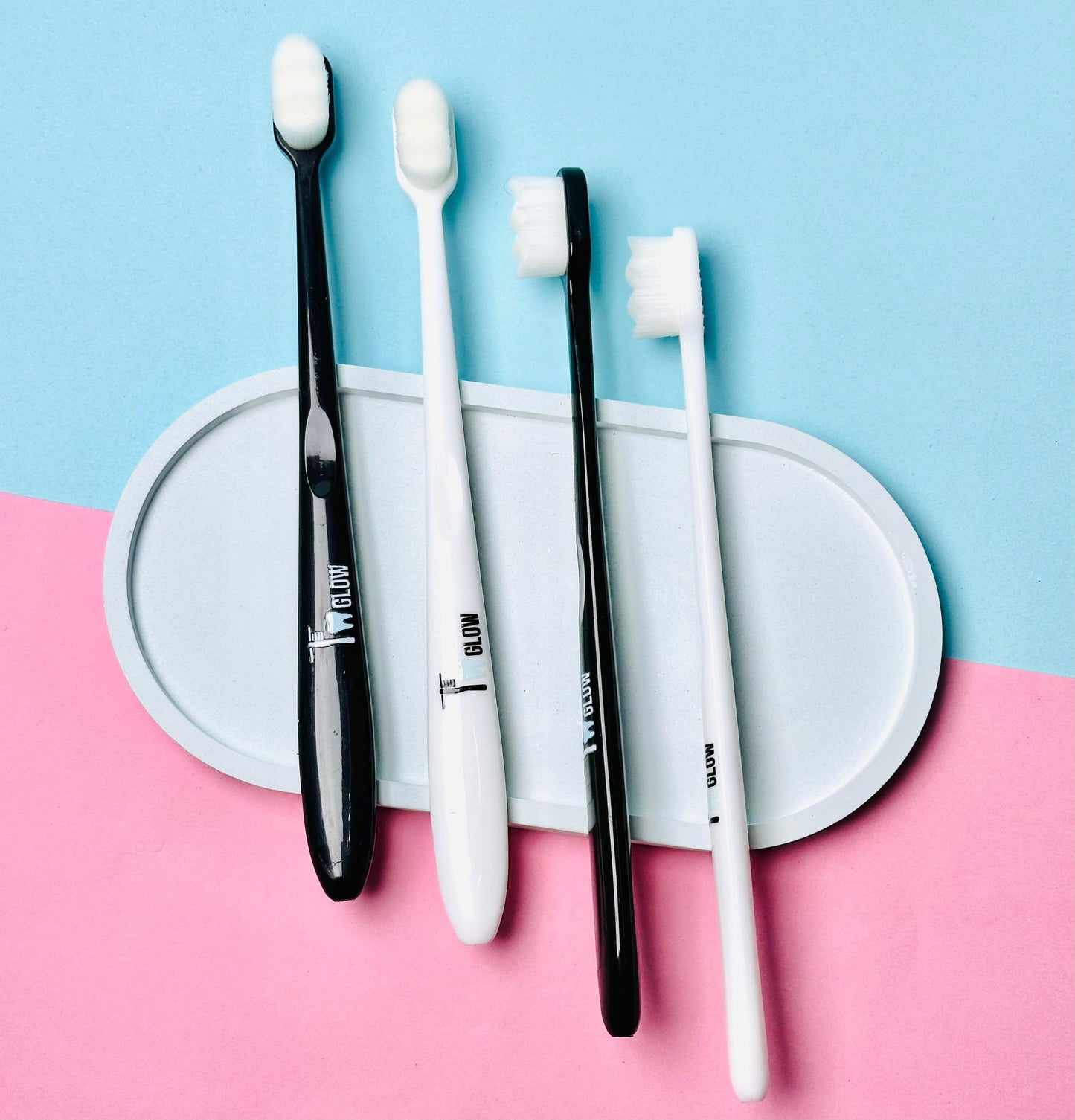 T Glow - 2 Pcs Nano Toothbrush Ultra 12000 Soft Bristles & Travel Case