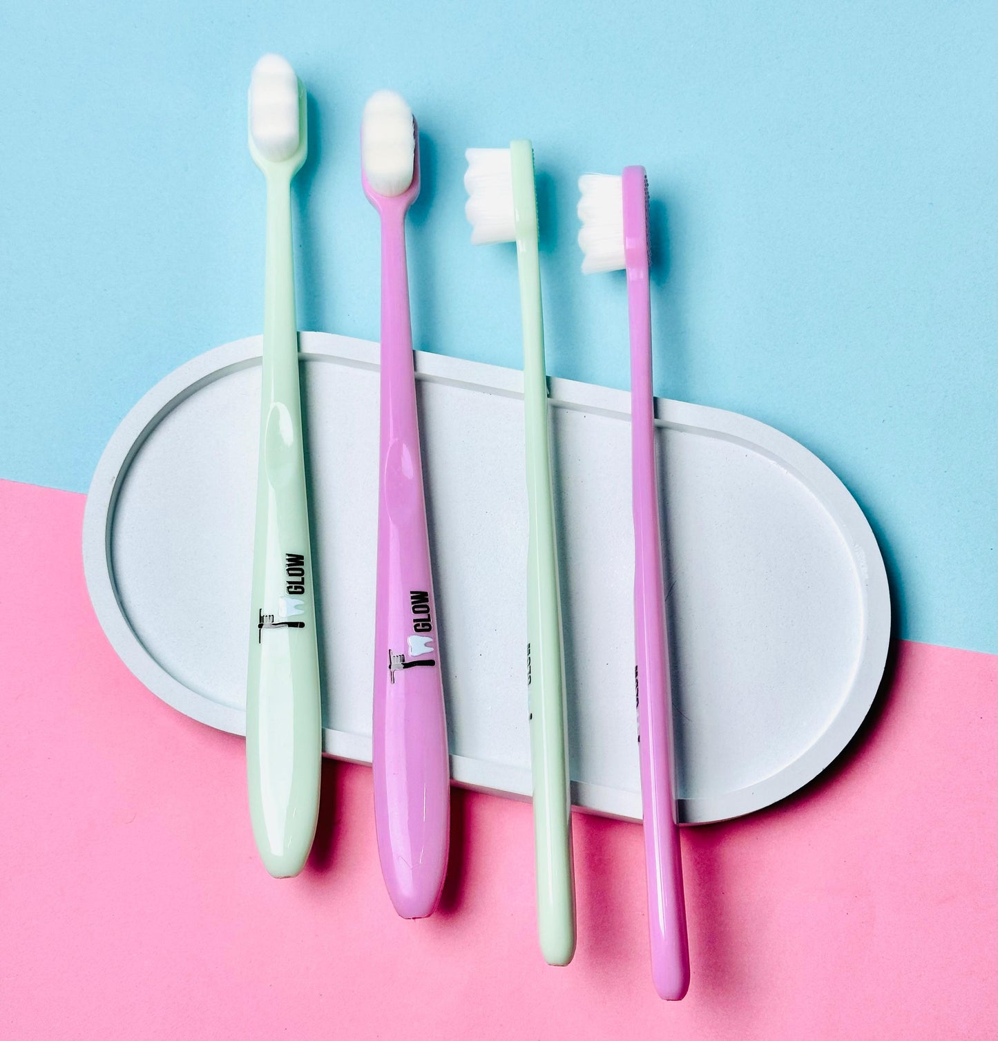 T Glow - 2 Pcs Nano Toothbrush Ultra 12000 Soft Bristles & Travel Case