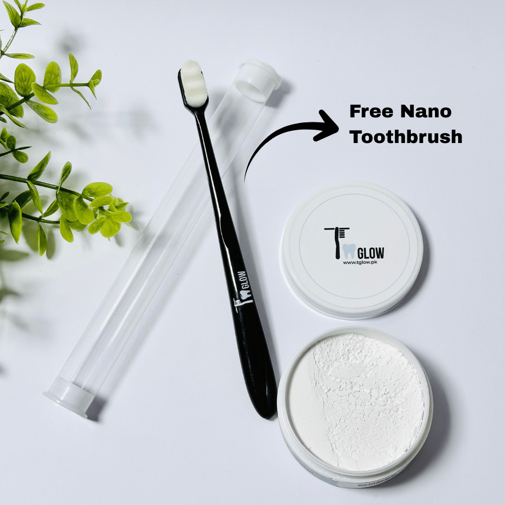 1 Jar Teeth Whitening Powder + Free 1 Pcs Nano Brush!