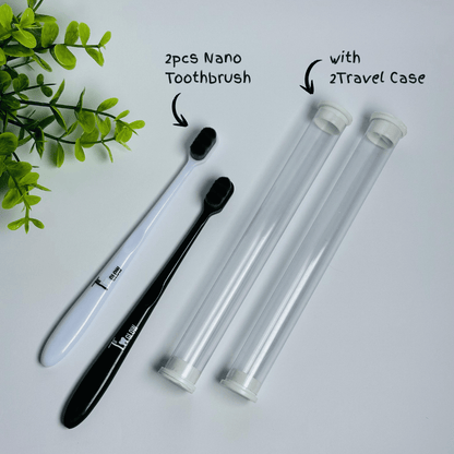 2 Pcs Nano Toothbrush with 2 Travel Case