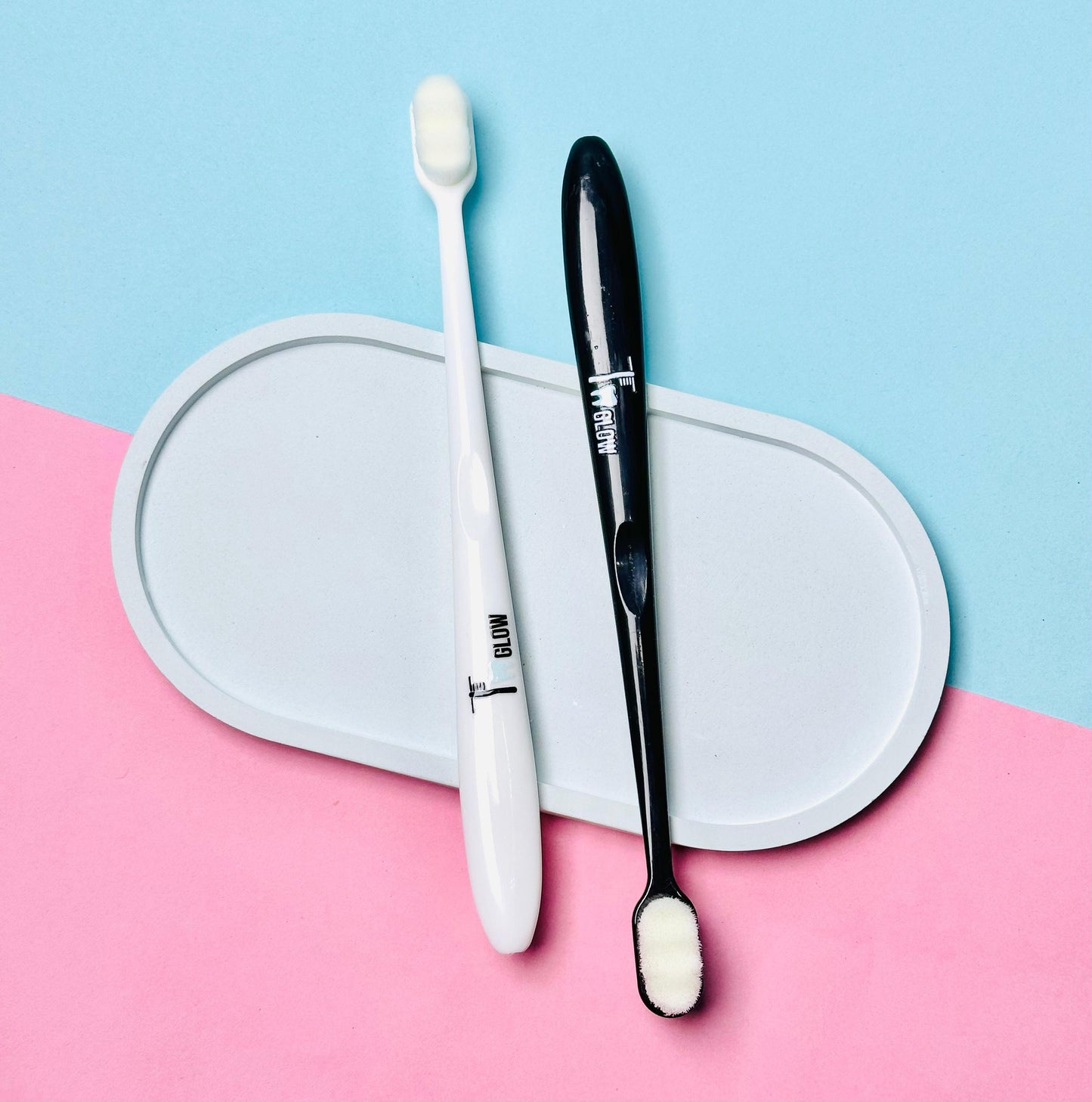 T Glow - 2 Pcs Nano Toothbrush Ultra 12000 Soft Bristles & Travel Case