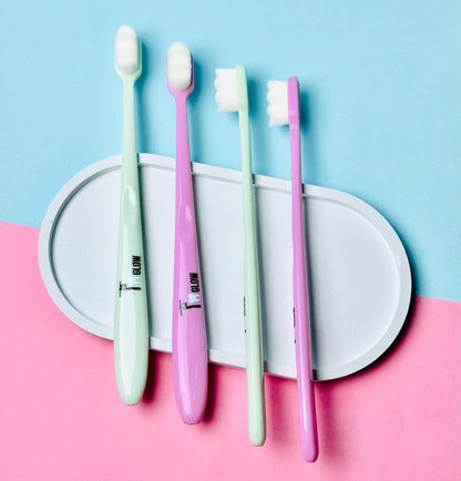 T Glow - 2 Pcs Nano Toothbrush Ultra 12000 Soft Bristles & Travel Case